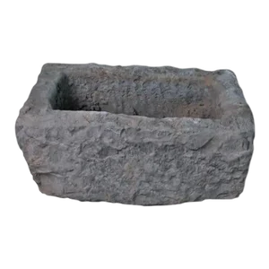 19" Inch Long Hand Chiseled Stone Trough 25-13