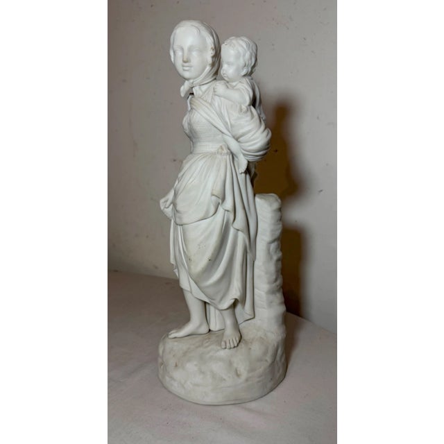 19th Century Large Antique 19th Century Parian Porcelain Lady European Figural Statue Figure For Sale - Image 5 of 13