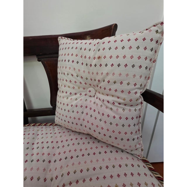 1940s Italian Biedermeier Style Caned Bench With Custom Cushion For Sale - Image 14 of 14