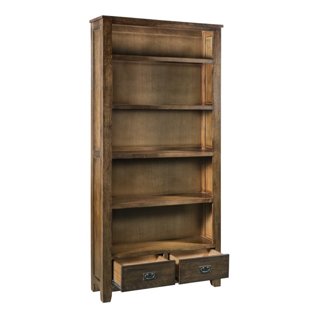 Mission Mission Open Shelf Bookcase - Walnut For Sale - Image 3 of 9