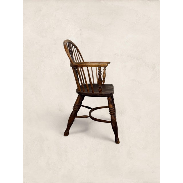Victorian Mid 19th Century Antique English Oak Windsor Chair For Sale - Image 3 of 9