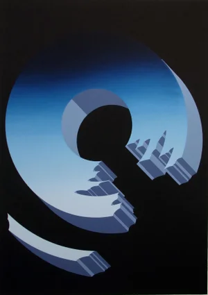 1980s Postmodern Abstract Serigraph/Silkscreen Print by Jim Boutwell