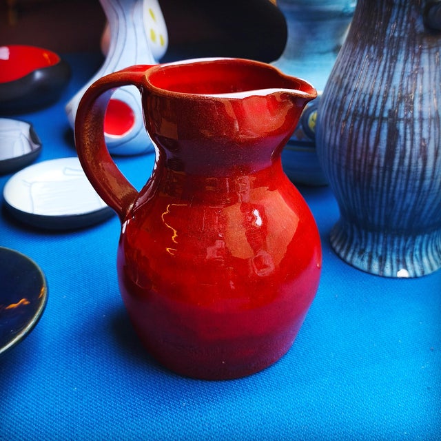 Large French Oxblood Ceramic Pitcher by Max Idlas, 1960s For Sale - Image 13 of 14