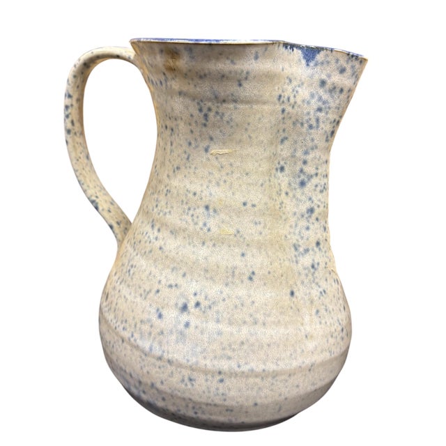 Farmhouse Mid 20th Century J.B. Cole Spongeware Pottery Pitcher For Sale - Image 3 of 5