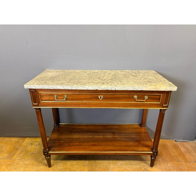 Directoire Console Table in Walnut For Sale - Image 9 of 12