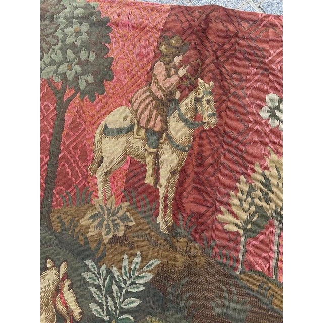 Mid-Century French Aubusson Jacquard Tapestry Médiéval Design, 1940s For Sale - Image 15 of 18