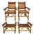 Vintage Bamboo, Rattan & Wood Lounge Chairs With Ottomans, Set of 4 For Sale