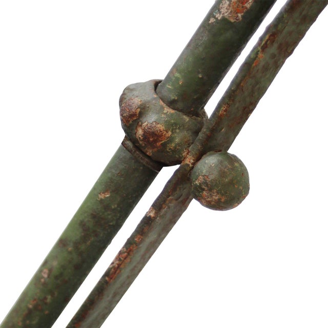 Glass French Green Cast Iron and Opaline Glass Wall Light For Sale - Image 7 of 9