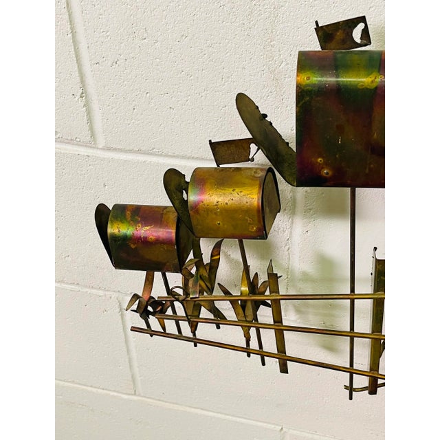 Vintage 1970s Curtis Jere’ Style Burnt Metal Wall Sculpture For Sale In Boston - Image 6 of 7