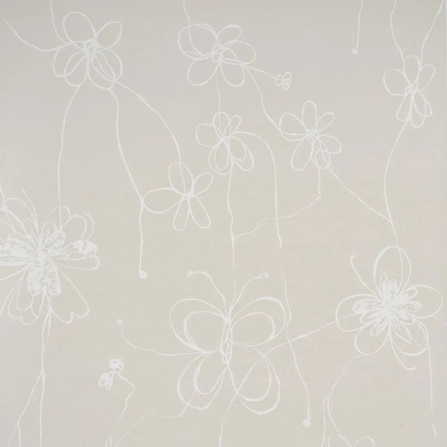 Schumacher x Hera Ford Come Back As A Flower Wallpaper in Light Neutral For Sale
