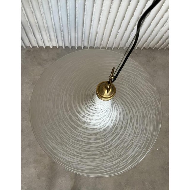 1970s Large Vintage Italian Murano Swirl Glass Pendant, 1970s For Sale - Image 5 of 7