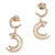 White Diamond Incomplete Circle Earrings 18k Gold - 2 Pieces For Sale