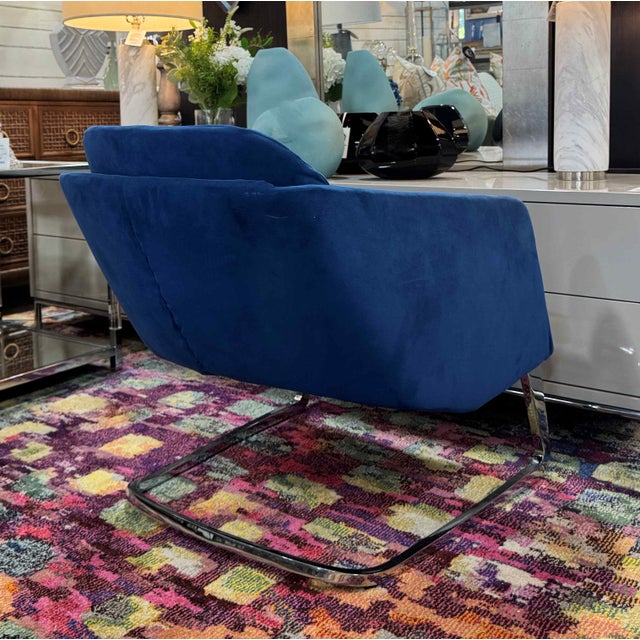 Metal Ligne Roset Lou Cantilever Accent Chair For Sale - Image 7 of 9