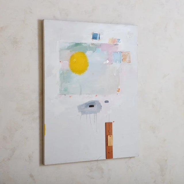 1990s "Domestic Issues" Modern Abstract Mixed-Media Painting on Canvas by Maxine Snider, 1990s For Sale - Image 5 of 11