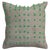 Pillow made from a vintage Turkish Kilim with green wool stitched on giving it a bohemian vibe. Zipper closure and foam...