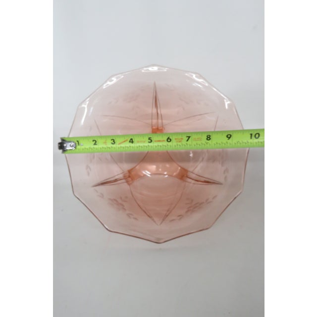 Pink Depression Glass Footed Large Bowl 4633b For Sale - Image 11 of 15