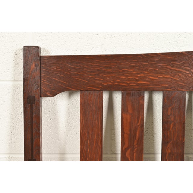 Limbert Antique Mission Oak Arts & Crafts Settle Sofa, Circa 1910 For Sale - Image 9 of 17
