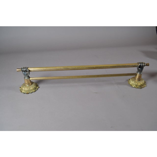 Art Deco French Bronze Bathroom Fixture Set with Fist Motifs, 1930s, Set of 7 For Sale - Image 6 of 9