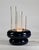 This futurist table lamp, made in Italy in 1970, is a remarkable example of vintage design. It features a blue porcelain...