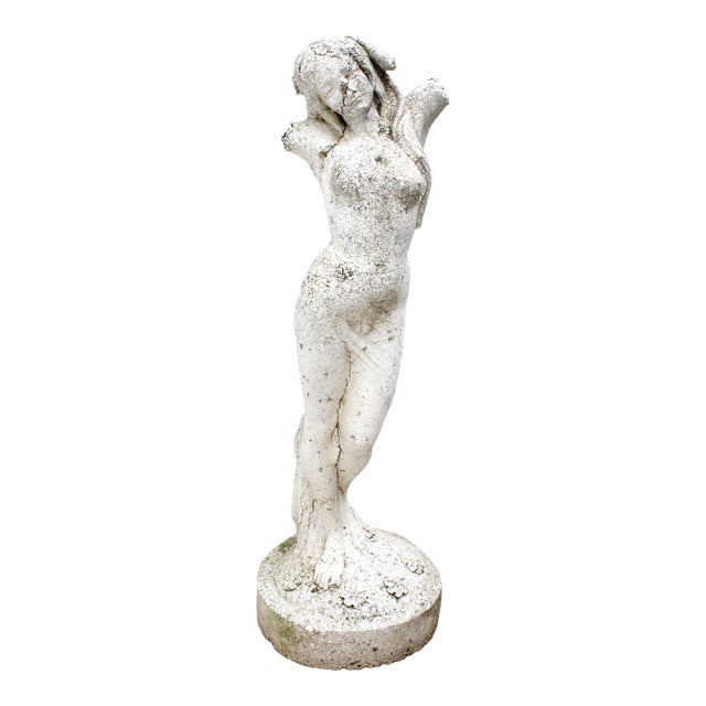 Large Goddess Sculpture Figure Cast Stone Garden, Late 20th C. For Sale