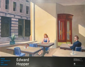 1990s Edward Hopper, "Sunlight in a Cafeteria" Yale University of Art Museum Lithographic Poster