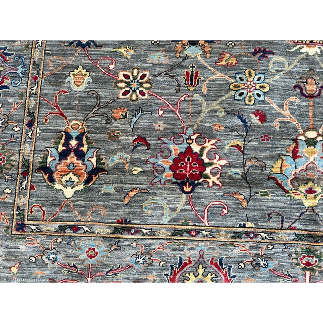 Hand-Knotted Afghan Sultanabad Chobi Wool Area Rug - 8'2" X 11'2" For Sale - Image 10 of 14