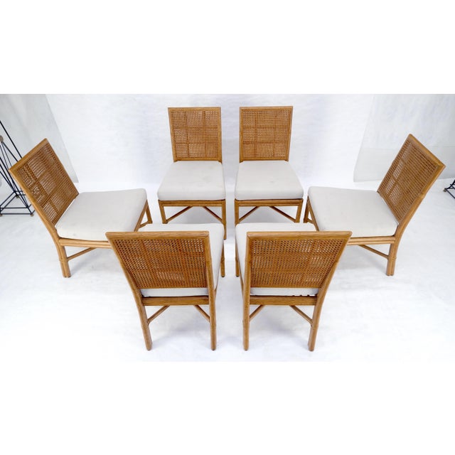 Set of 6 Mid Century Modern McGuire Cane 7 Rattan Dining Chairs MINT For Sale - Image 11 of 15