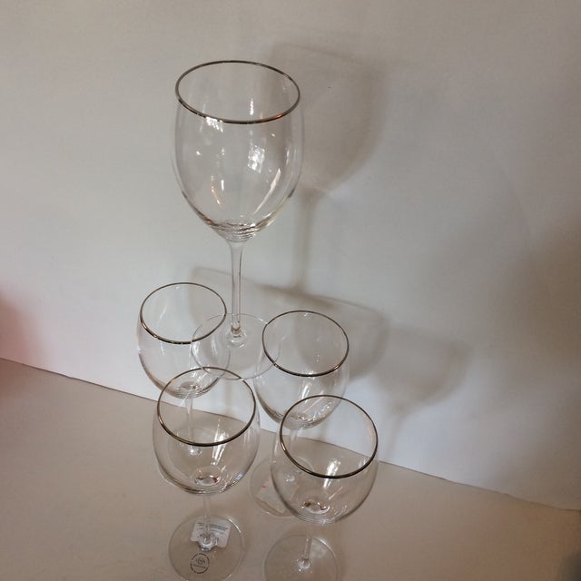 Lenox Timeless Platinum Signature Wine Glasses Set of 5 Chairish