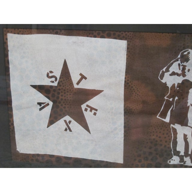 Pop Art William Kent Signed Political Mono Print 1966 Tri-Color Lonestar Flag of Texas For Sale - Image 3 of 8