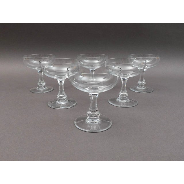 Baccarat Mid 20th Century Baccarat Crystal France Signed Gascogne Champagne Sherbet Glasses- Set of 6 For Sale - Image 4 of 7
