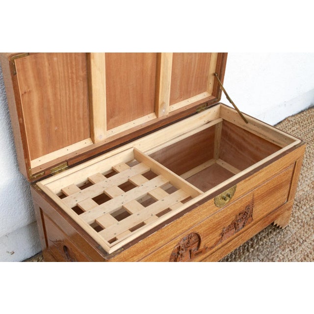 Brown Vintage Chinese Finely Carved Chest For Sale - Image 8 of 11