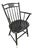 Vintage Black Painted Windsor-Style Armchair With Gold Pinstriping and Tablet Back For Sale