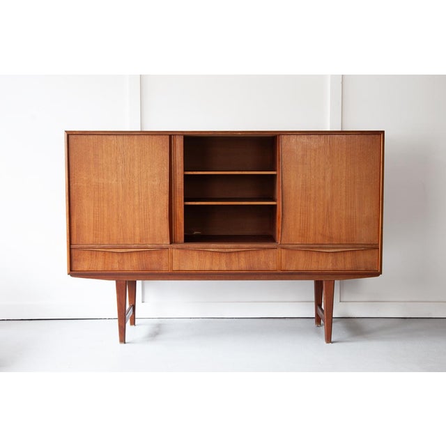 Mid-Century Danish Modern Highboard in Teak, 1960s For Sale - Image 9 of 9