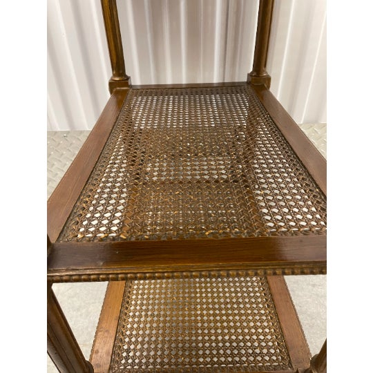 1920s Marble Top Side Table With Caned Shelves For Sale In Atlanta - Image 6 of 11