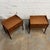 This pair of Danish teak nightstands has a clean and practical mid-century form, with single drawers, open lower shelves,...