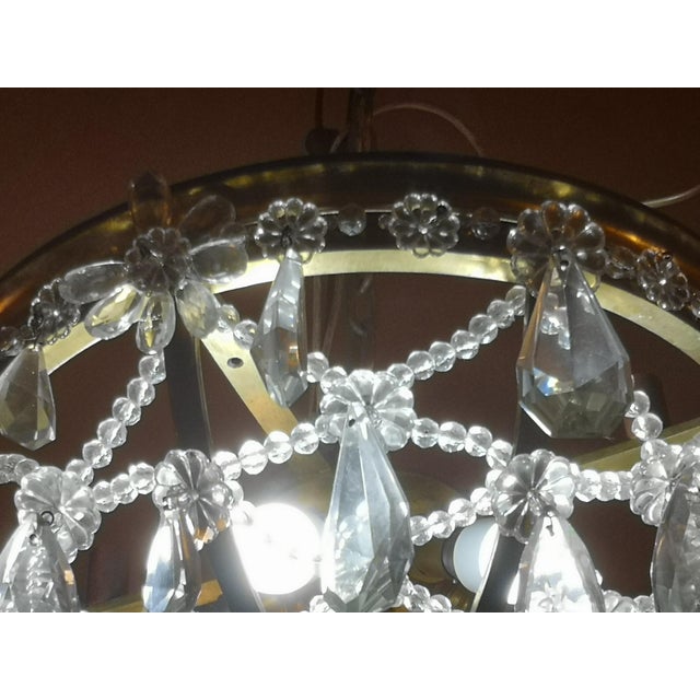 Baroque Vintage Crystal Light Fixture, 1950s For Sale - Image 3 of 16