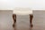 Wood 19th Century English Mahogany Upholstered Stool with Cabriole Legs For Sale - Image 7 of 12