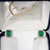 Modern Solid 14k Gold, 2.1ct Zambian Emerald Earrings With Earth-Mined Diamonds Halo For Sale - Image 3 of 6