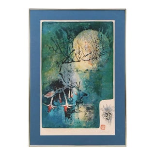 1970s Hoi Lebadang Hand Signed Limited Edition 77/195 Large Silkscreen Framed For Sale