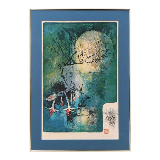 1970s Hoi Lebadang Hand Signed Limited Edition 77/195 Large Silkscreen Framed For Sale