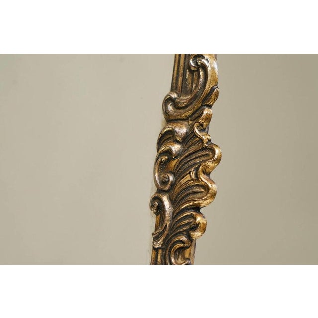 Mid-20th Century Italian Ornate Table Mirror in Patinated Silver-Plated Brass, 1940s For Sale - Image 6 of 12