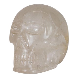 1980s Rock Crystal Skull Sculpture For Sale