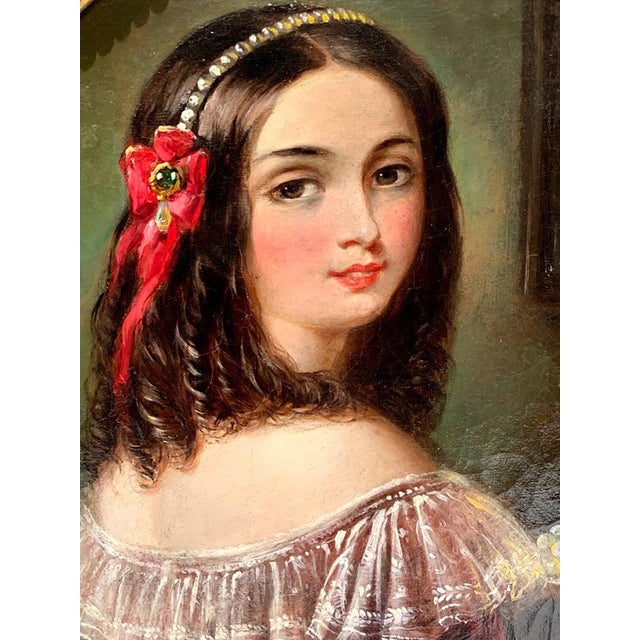 Victorian Mid-19th Century Oil on Canvas, "Holding the Keys", English For Sale - Image 3 of 6