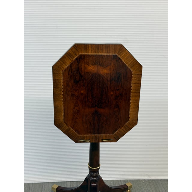 Baker Furniture Tilt Top Satin Wood Side Table For Sale - Image 9 of 12