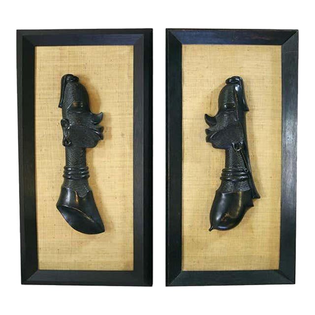 Central African Bust Wall Sculptures 'Male and Female' For Sale