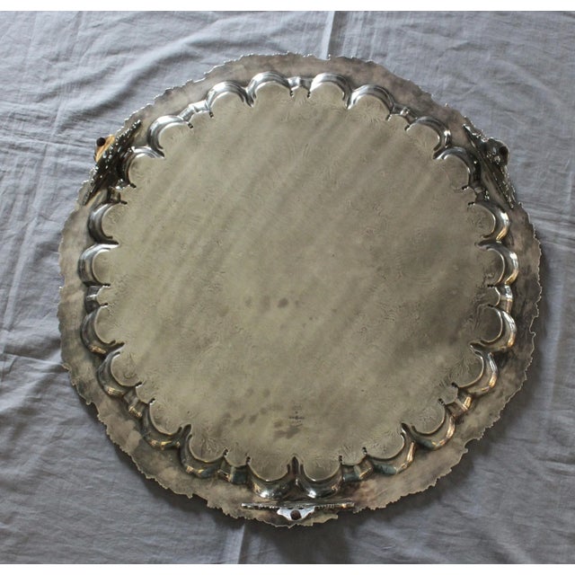 Electroplated salver, circa 1920, made in London by S.B. & Co. Electroplated nickle silver marks. Marked Made in England....