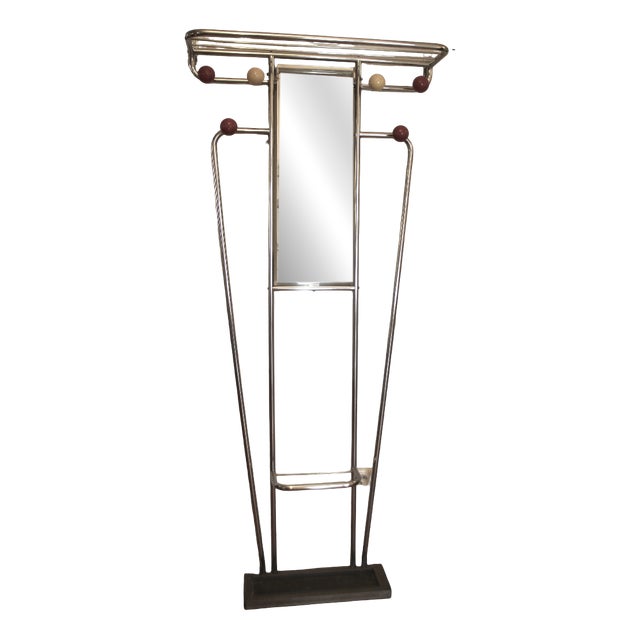 Art Deco French Coat Stand in Chromed Steel, 1940s For Sale