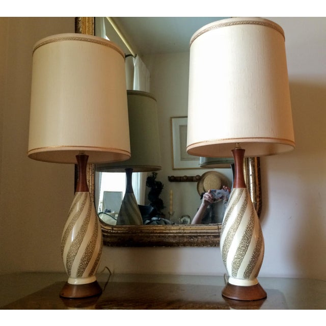 F.A.I.P. Mid-Century Modern Danish Teak & Plaster Table ...