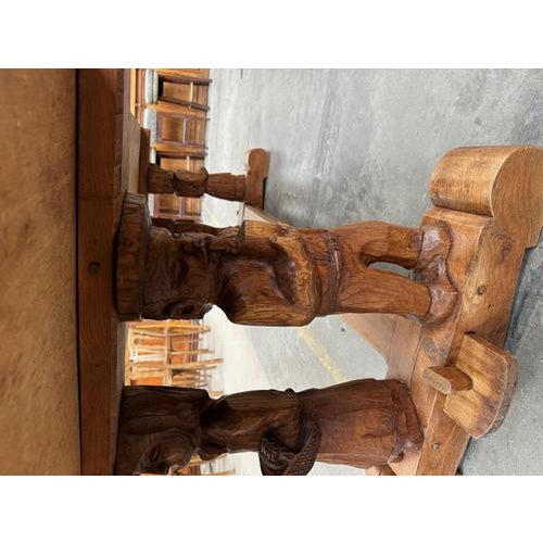 Brown Solid Elm Mountain Table, 1950s For Sale - Image 8 of 18