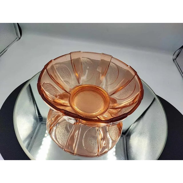 Glass Art Deco Pink Glass Plate by Hortensja Glassworks, 1920s For Sale - Image 7 of 7